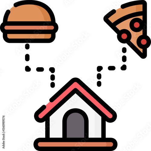 deliver Illustration on a white background.