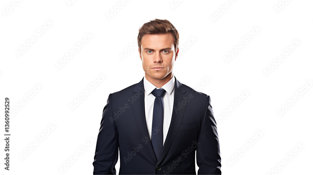 A man in a suit and tie against a black background looks on A man in a suit and tie against a black background looks on