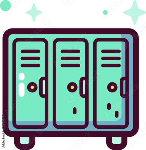 lockers Illustration on a white background 
