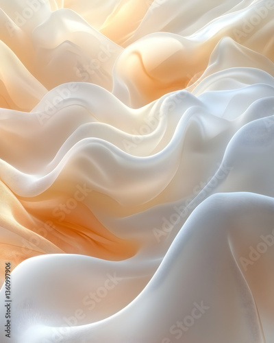 Abstract waves of soft, flowing fabric with gradient tones