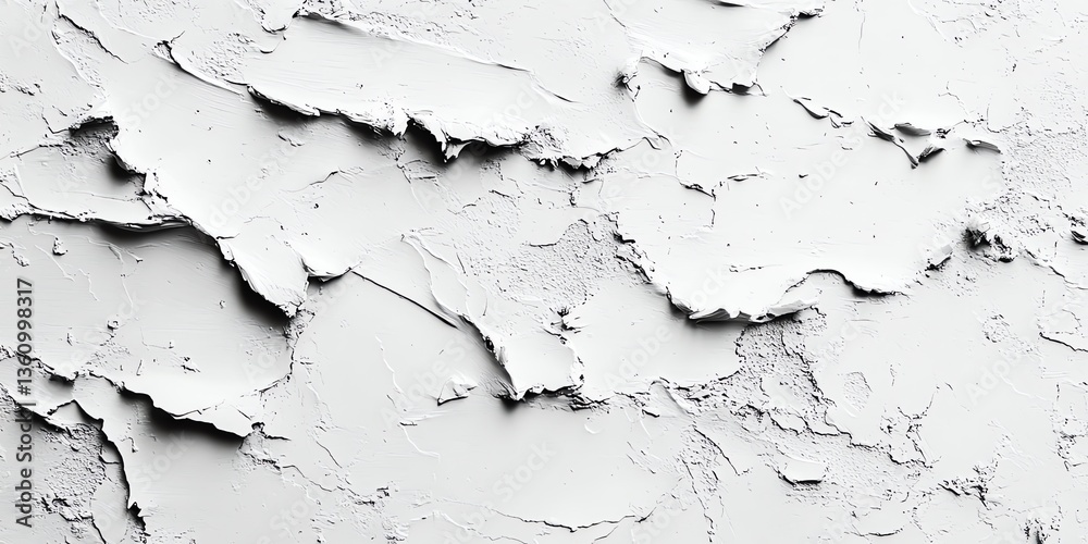 Obraz premium White Textured Wall Background with Rough Plaster Surface and Light