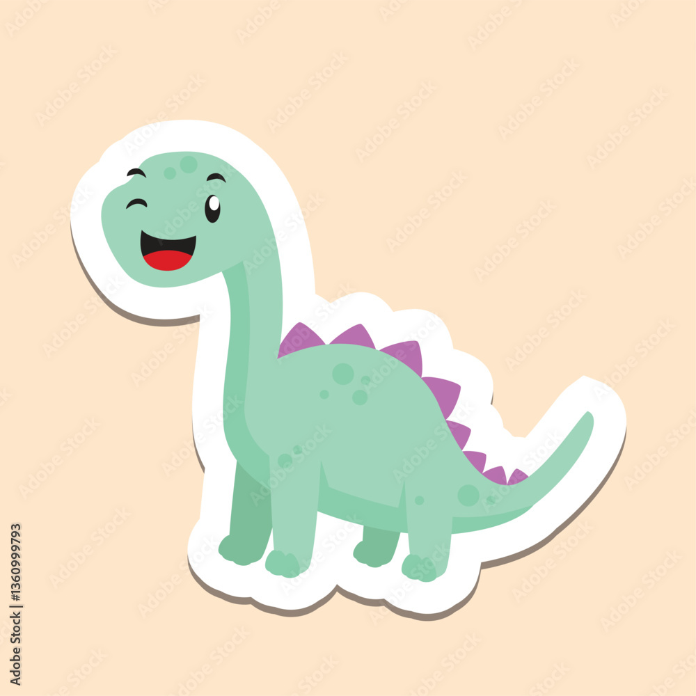 Fototapeta premium cute dinosaur with sticker model