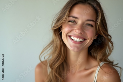 Happy Woman Smiling Face Portrait.