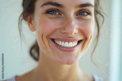 Happy Woman Smiling Face Portrait.