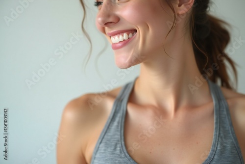 Happy Woman Smiling Face Portrait.