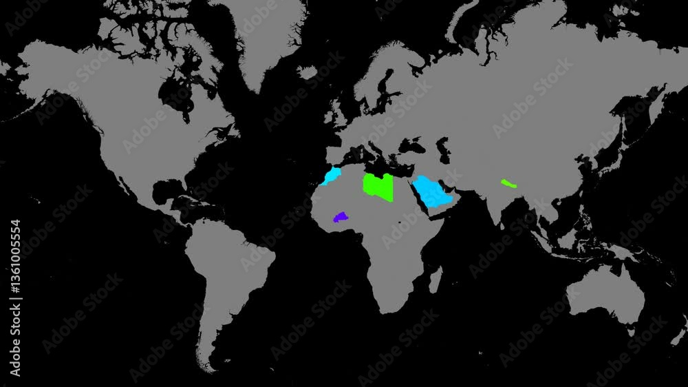 Animated World Map: Countries and Borders Animated World Map: Countries and Borders