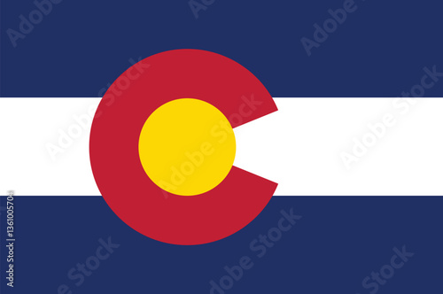 Colorado state flag vector illustration.	
