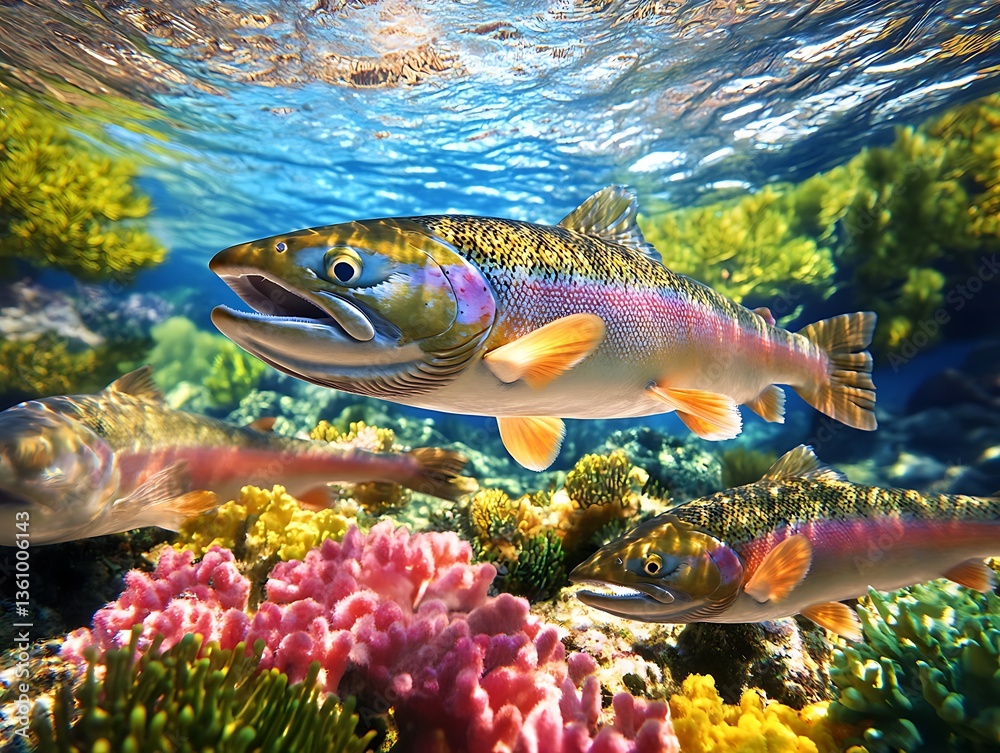 Fototapeta premium Rainbow Trout Coral Reef