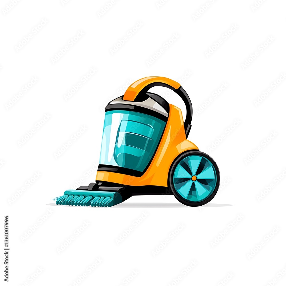 Fototapeta premium 3d Vacuum cleaner brush logo design