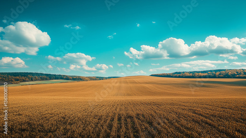 Autumn field landscape, backdrop, background, wallpaper 