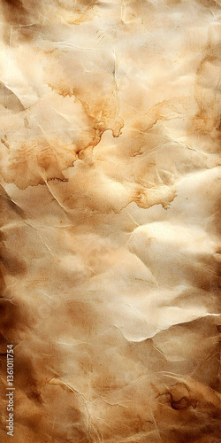 Crumpled Brown Paper Texture Background