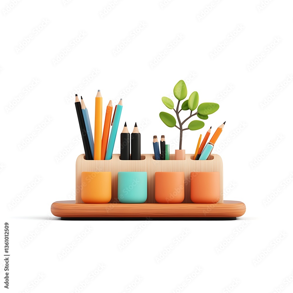 Fototapeta premium 3d Desk organizer logo render