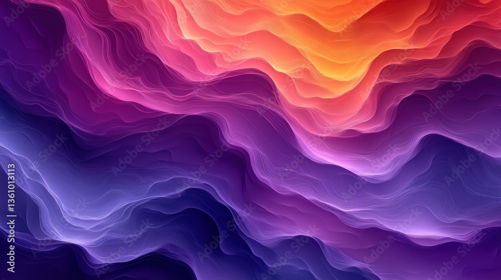 Obraz premium Vibrant Abstract Waves of Color in Bold Gradient Flow Design