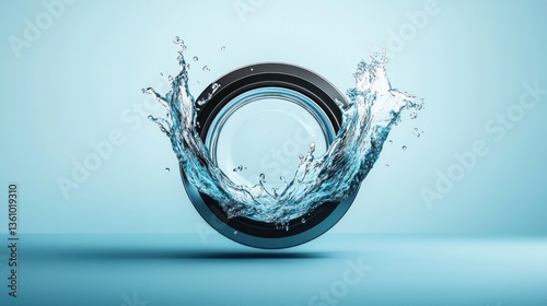 Dynamic water splash abstract art digital design minimalist space close-up fluid motion for visual impact