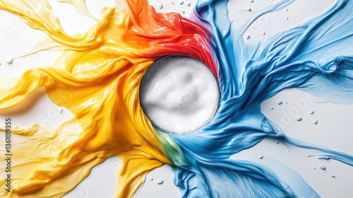 Vibrant color splash art creation studio photography abstract aerial artistic expression