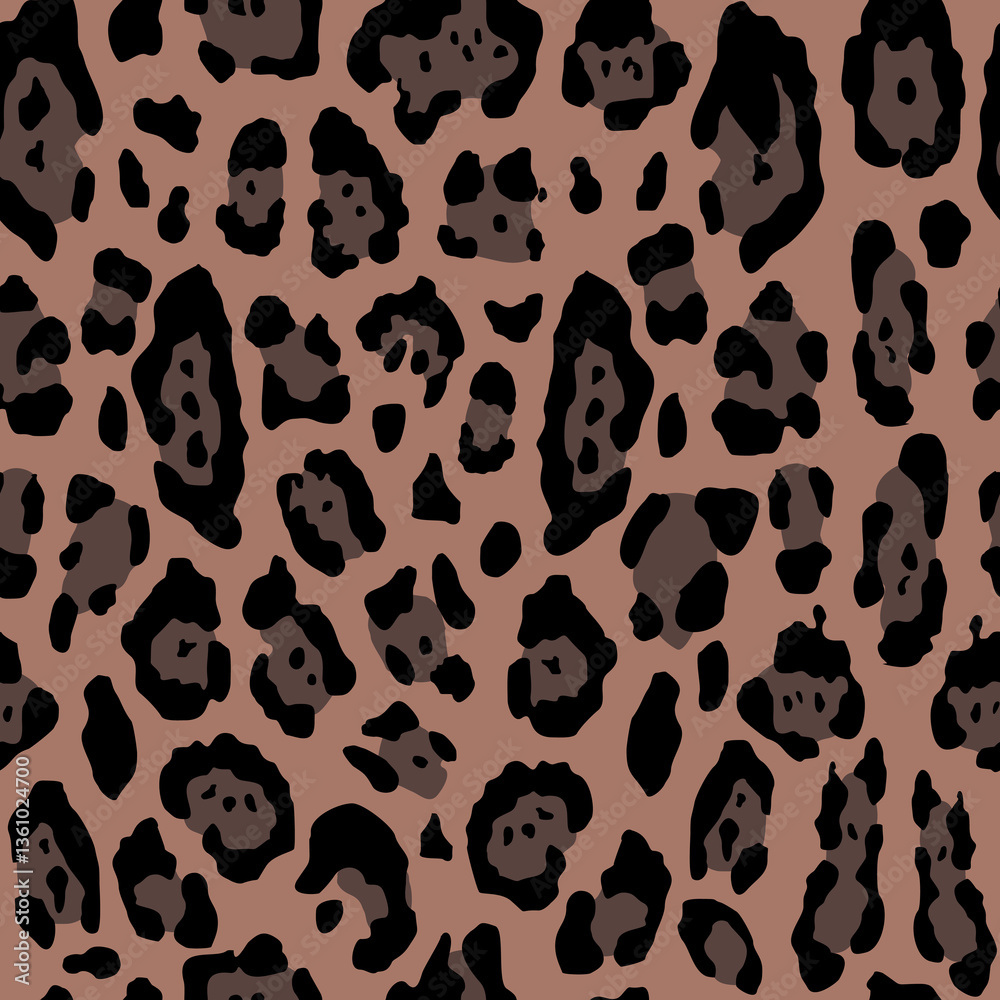 Fototapeta premium Realistic Leopard Animal Print Seamless Pattern – Wild Cat Skin Texture for Women’s Fashion and Textile Surface Design