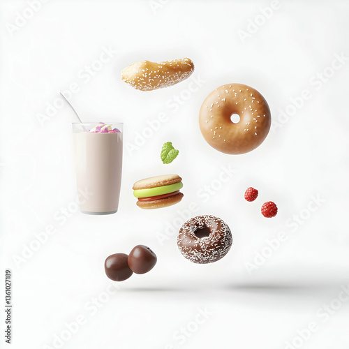Vibrant 3D Food Icons – From Fast Food to Desserts