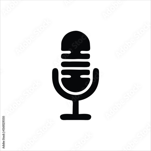Microphone icon logo with color black vector illustration