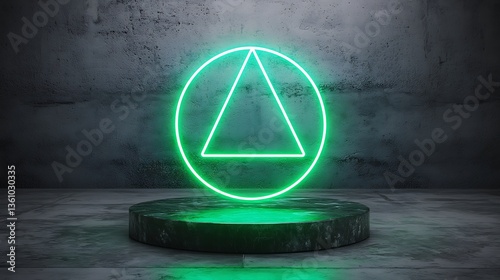 Neon Triangle Circle Concrete Stage
