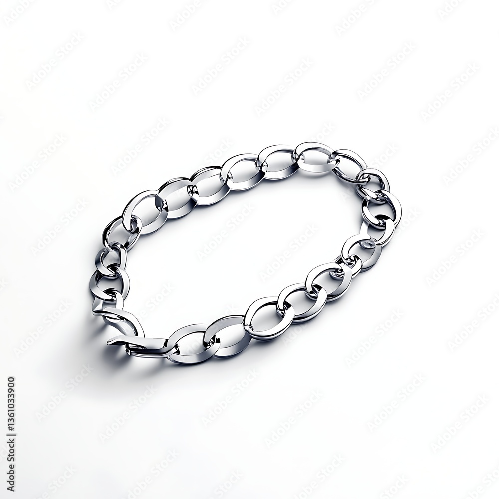 Fototapeta premium luxury platinum chain 3D render, refined elegance