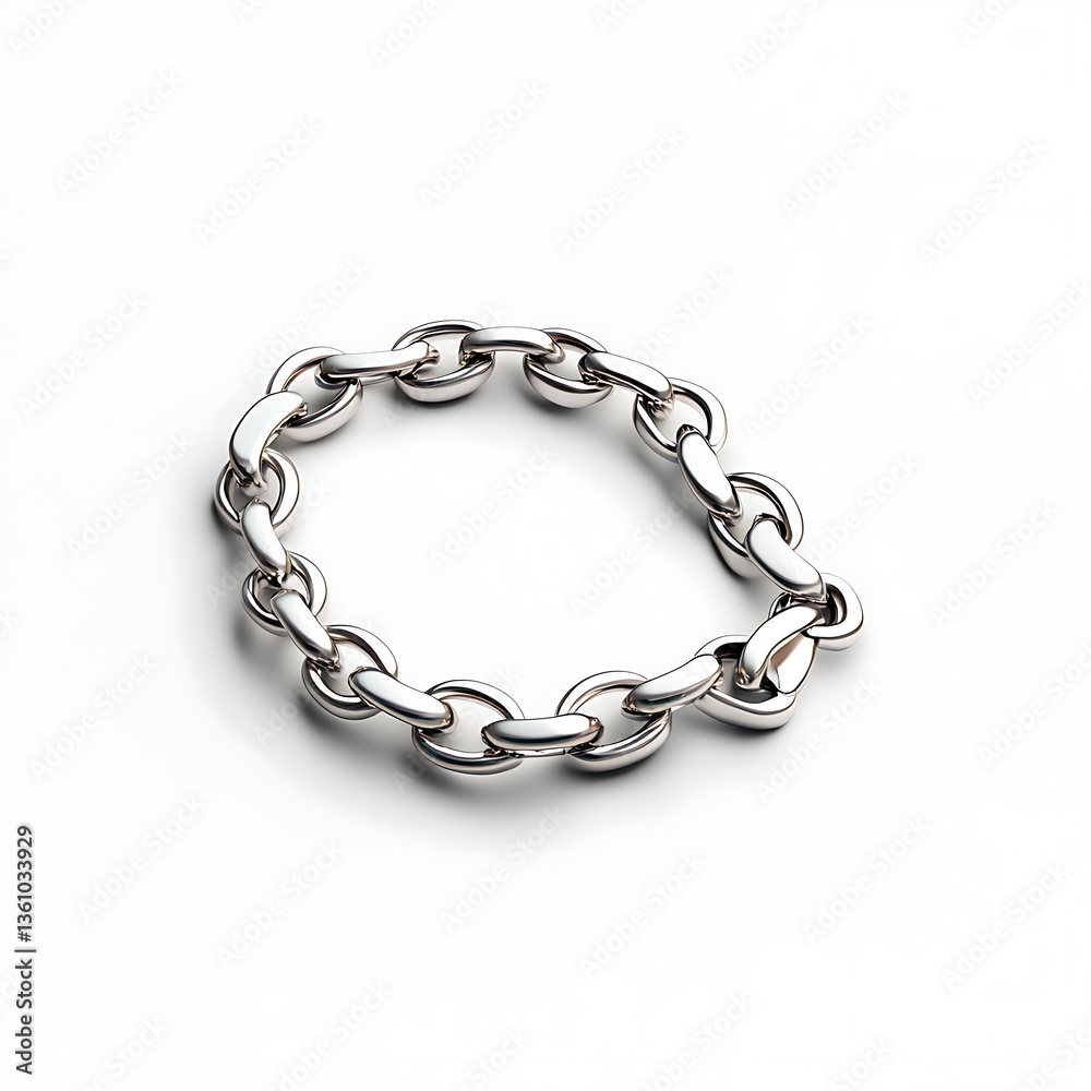 luxury platinum chain 3D render, refined elegance luxury platinum chain 3D render, refined elegance