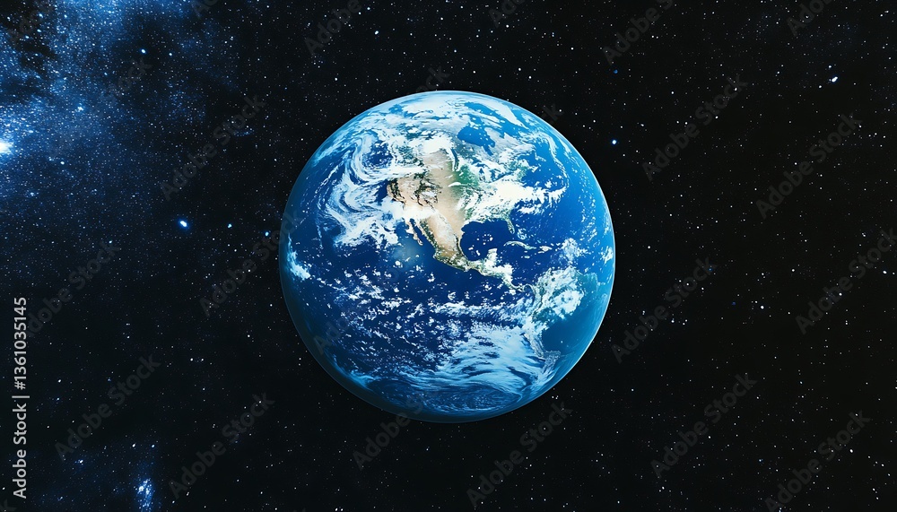 A beautiful full view of planet earth in space A beautiful full view of planet earth in space