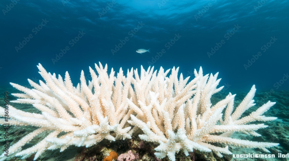 Obraz premium Coral reef restoration efforts ocean depths underwater photography vibrant marine life close-up view environmental awareness
