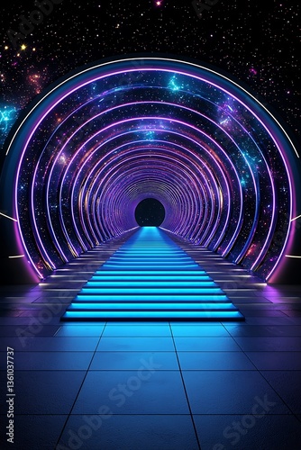 Neon Tunnel Entrance