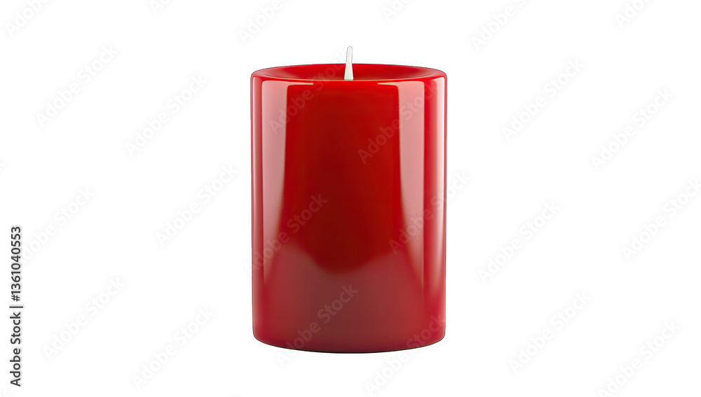 a simple red candle stands upright featuring a smooth glossy sur a simple red candle stands upright featuring a smooth glossy sur