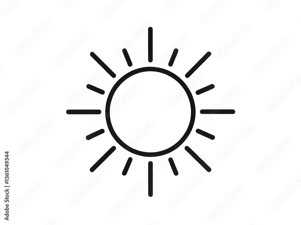 Sun Outline, Minimalist, Abstract, Graphic Design Element Sun Outline, Minimalist, Abstract, Graphic Design Element