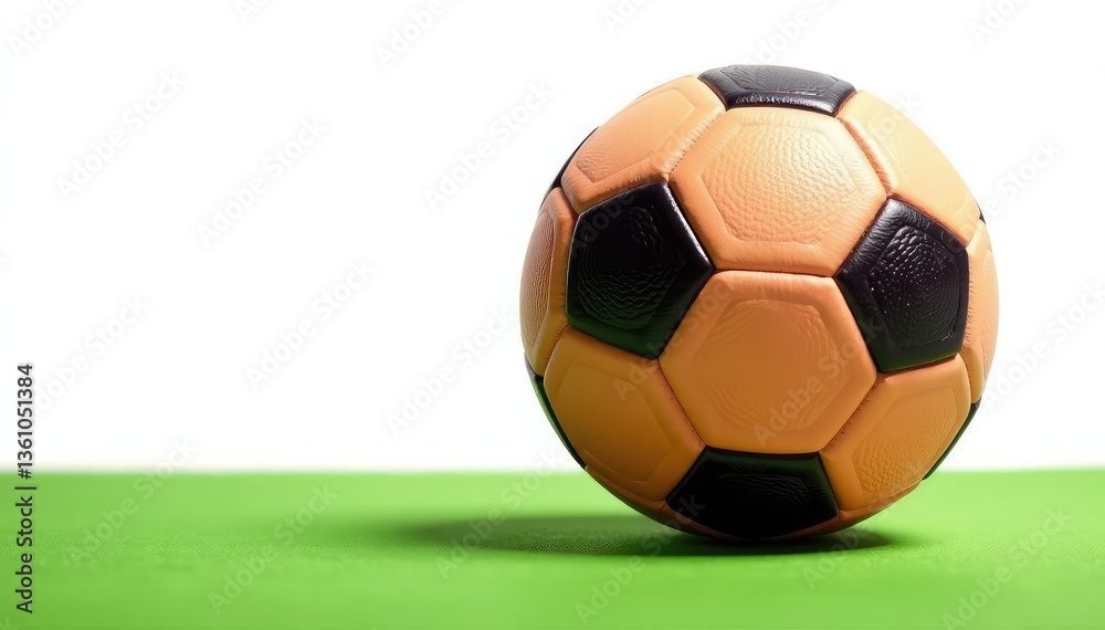 Fototapeta premium Brand new football against pure white backdrop , ball, sports equipment