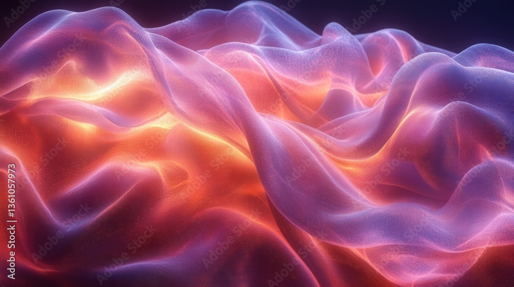 Obraz premium Abstract 3D Wave Form with Soft Lighting and Fluid Dynamics Effects