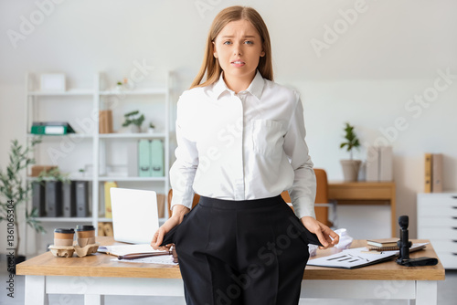 Bankrupt businesswoman with...