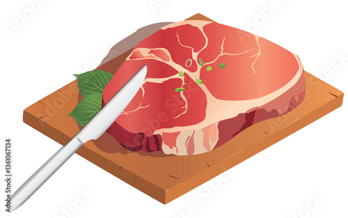 Steak set and steak knife illustration