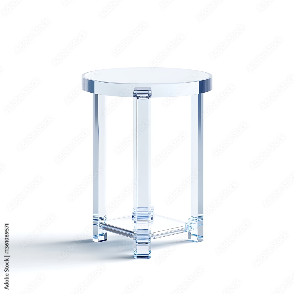 sleek clear acrylic side table 3D render sleek clear acrylic side table 3D render