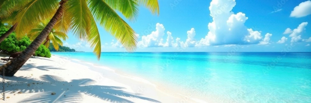 White sand, crystal clear water, palm trees in background, water, serene, white sand White sand, crystal clear water, palm trees in background, water, serene, white sand