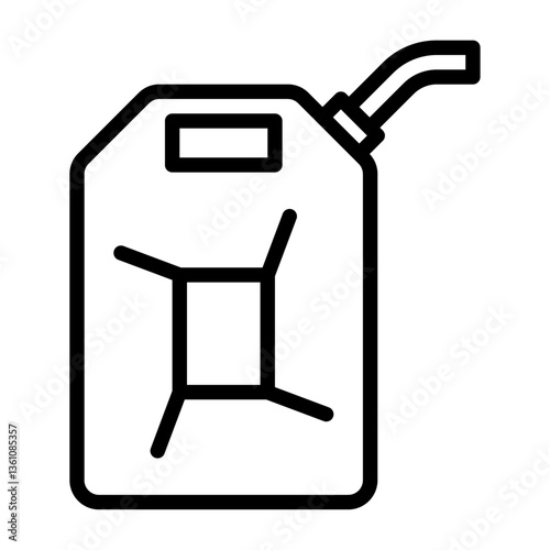 Jerry Can outline icon, Jerry Can black line illustration.