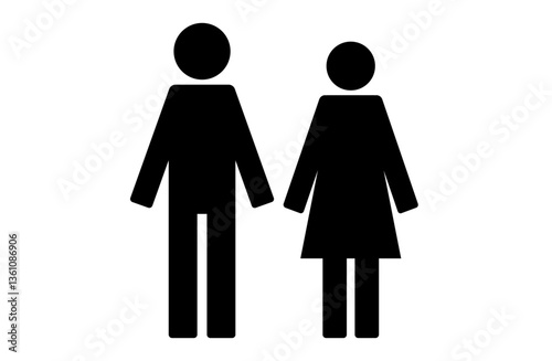 男女のシンプルなピクトグラム風アイコン