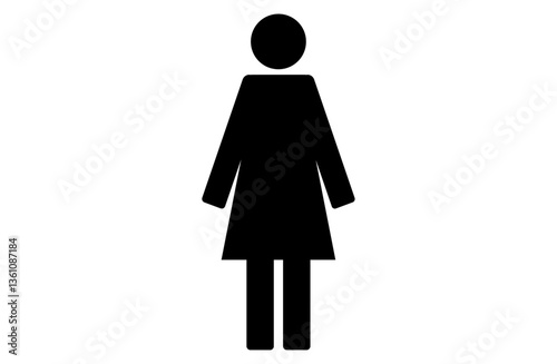 シンプルな女性の全身イラストのアイコン