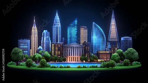 Night Cityscape 3D Model