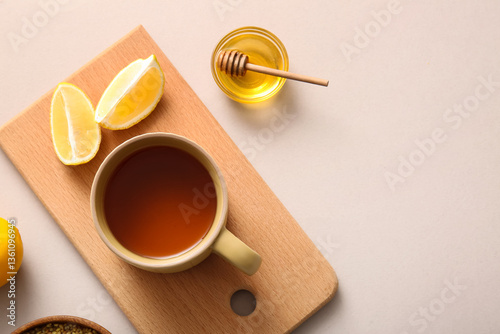 Cup of hot buckwheat tea wi...