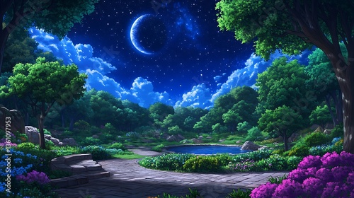 Night Forest Scene