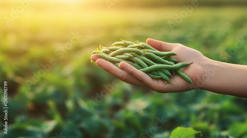 fresh organic green bean in Spring