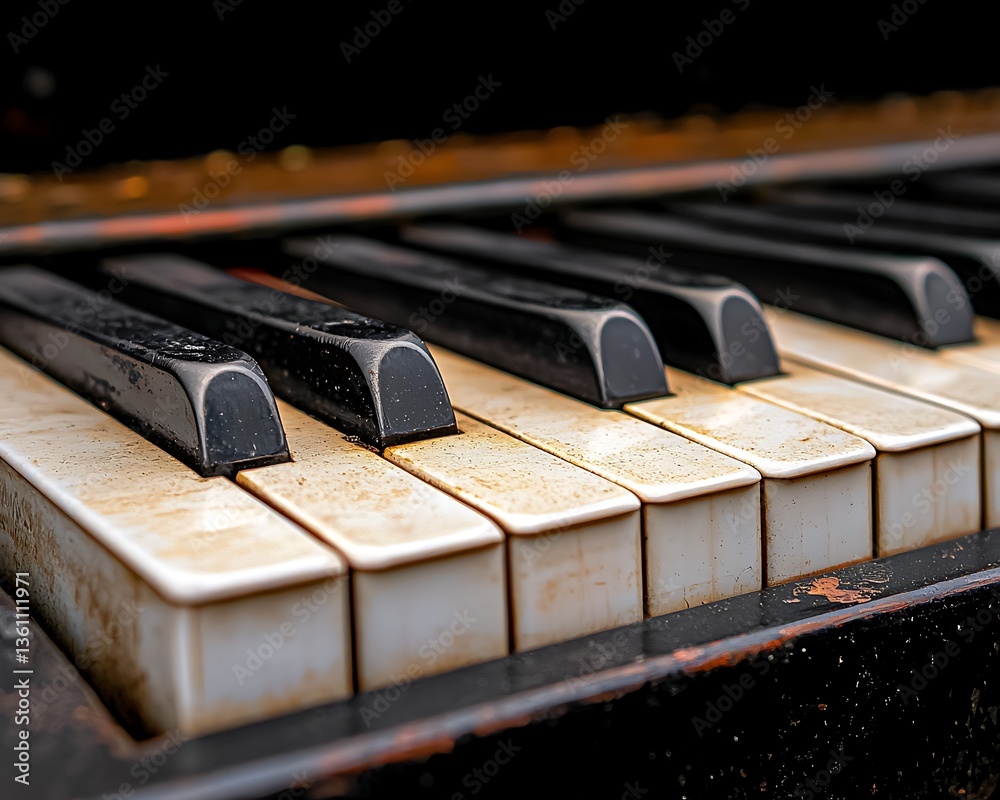 Outdoor Piano Keys, Closeup Outdoor Piano Keys, Closeup