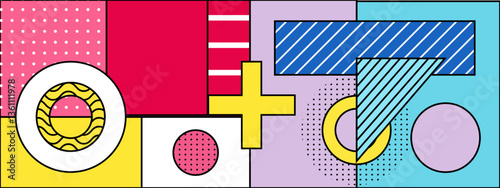 colorful abstract geometric artwork in a modern and vibrant design vector illustration