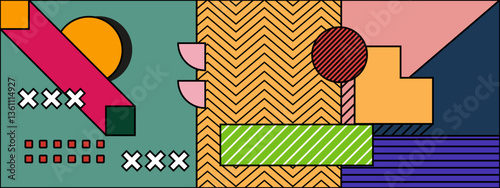 colorful abstract geometric artwork in a modern and vibrant design vector illustration