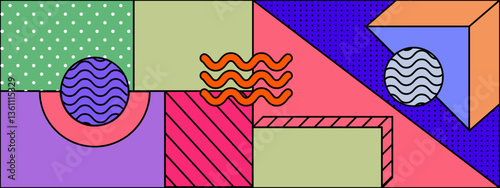 colorful geometric patterns and shapes forming an abstract design with a modern and creative style vector illustration, great for business project, presentation background, and wallpaper