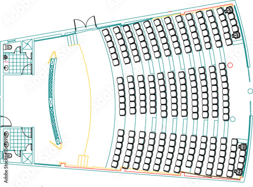 vector sketch illustration design architectural drawing site plan plan cinema theater building