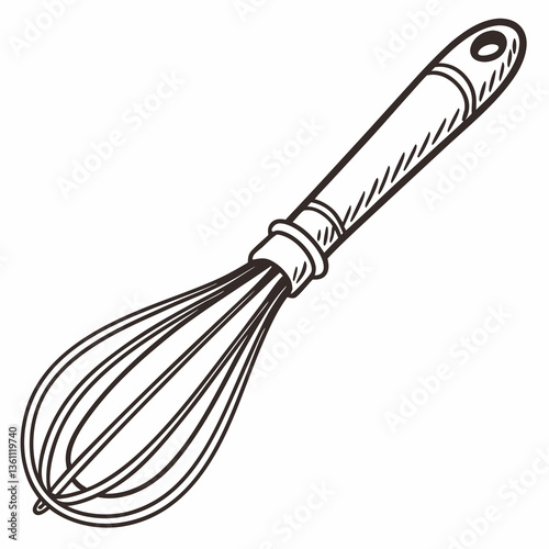 A silhouette of a whisk