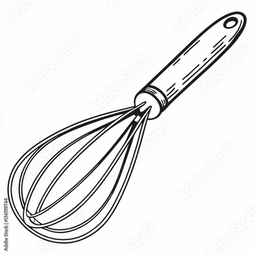 A silhouette of a whisk